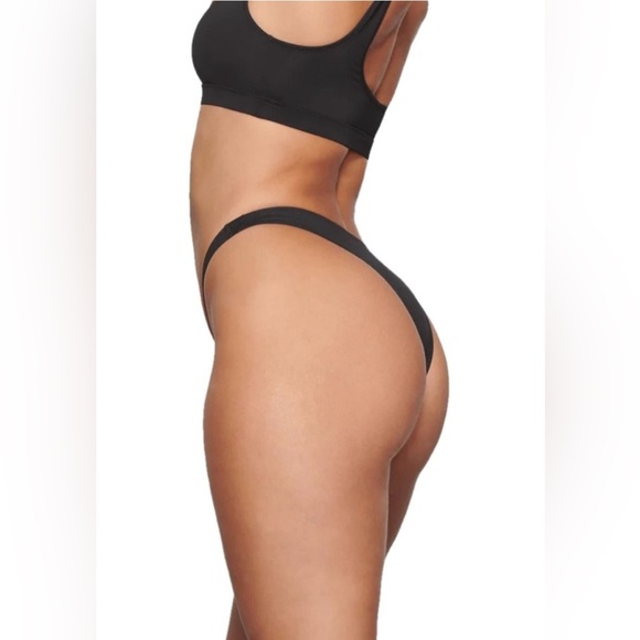 NWT Skims Recycled Swim Cheeky Tanga Bottoms~Medium~Onyx - Picture 4 of 8